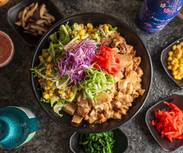 Chashu Bowl: rice topped w/ chashu.